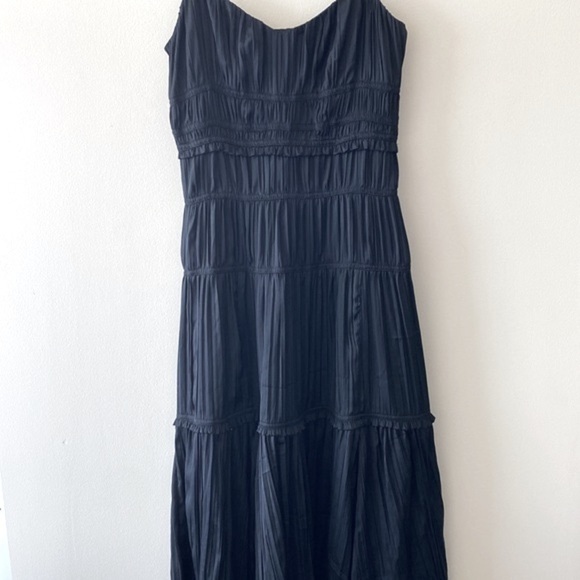 Anthropologie Silky Ruched Slip Dress in Black - Picture 11 of 16
